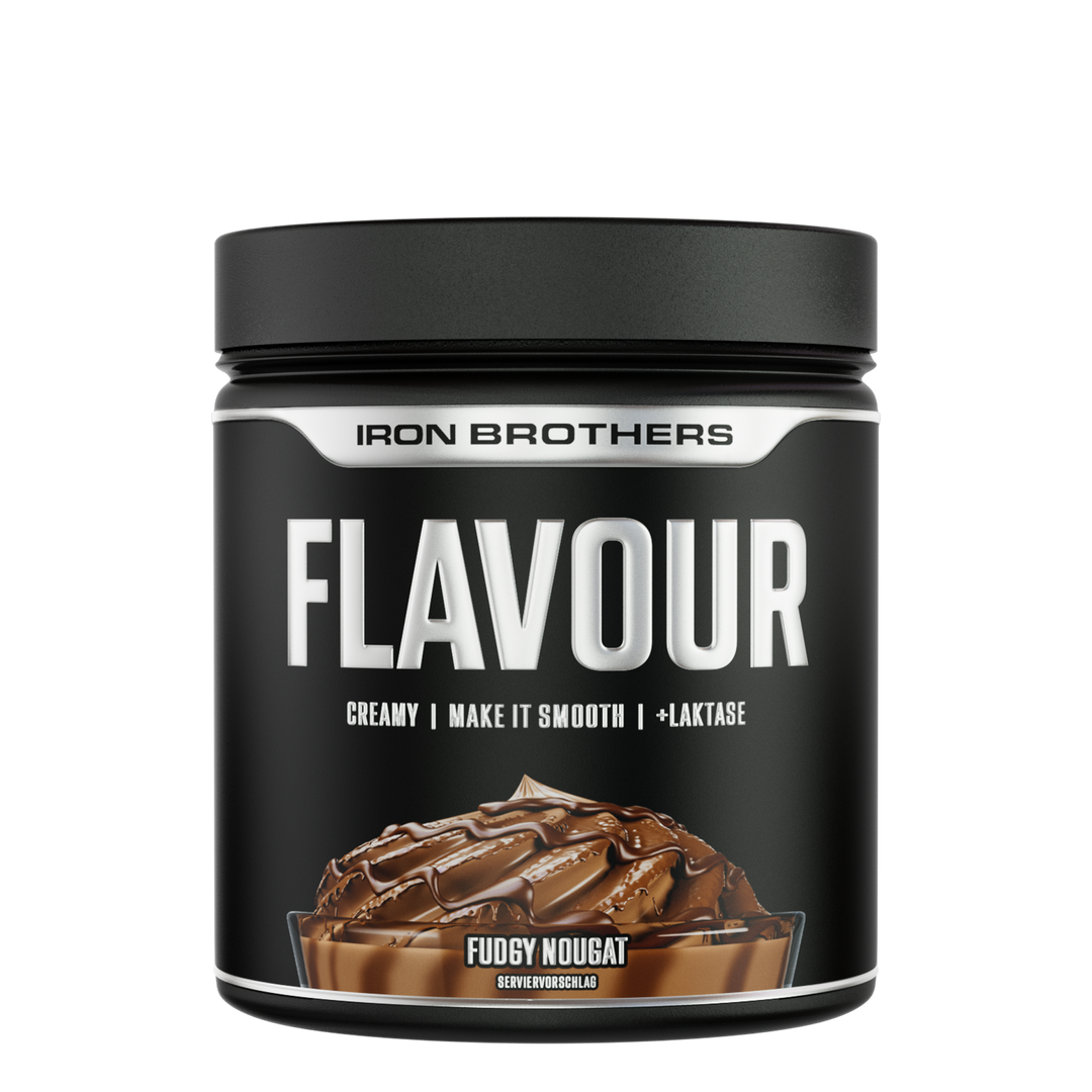 Iron Brothers Creamy Flavour Powder / Cremiges Geschmackspulver, Fudgy Nougat Geschmack 250g Dose, Schokolade Nougat