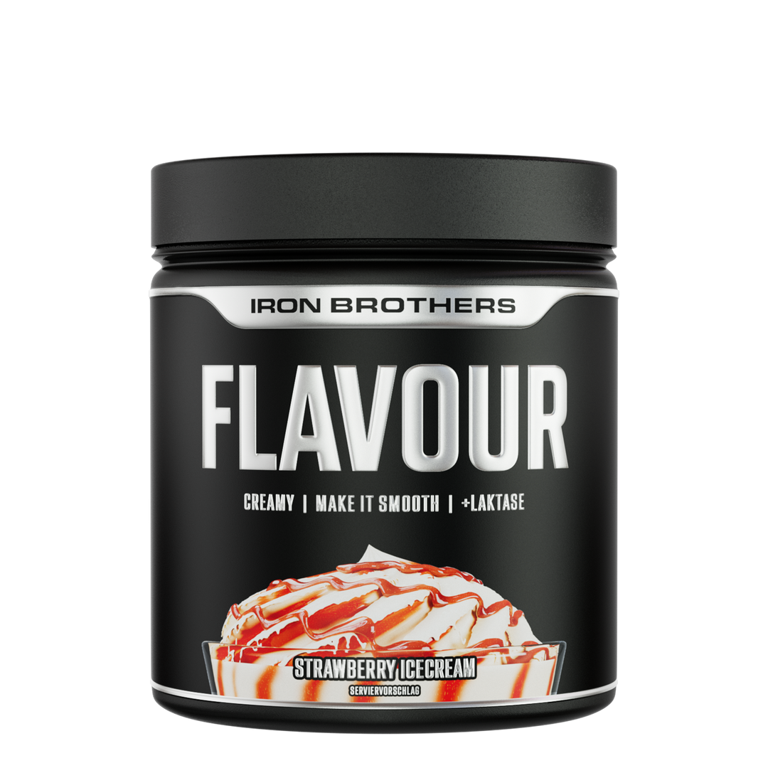 Iron Brothers Creamy Flavour Powder / Cremiges Geschmackspulver, Strawberry Icecream Geschmack 250g Dose, Erdbeere