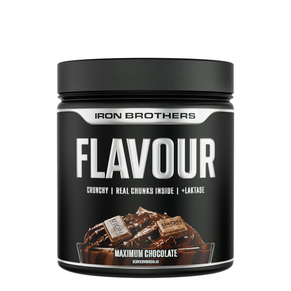 Iron Brothers Crunchy Flavour Powder / Geschmackspulver mit Stücken, Maximum Chocolate Geschmack 250g Dose, Schokolade