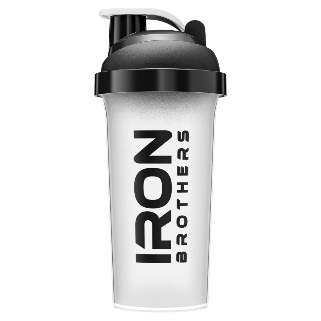 Iron Brothers Premium Shaker 700 - Shaker für Protein Shakes, Sportnahrung und Supplements - Clear Black Design