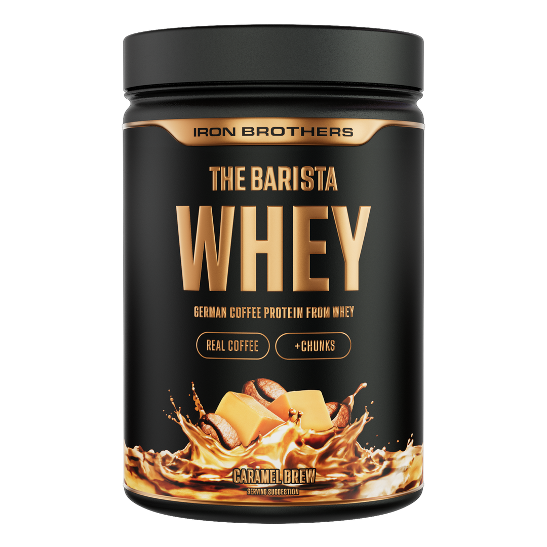 Iron Brothers The Barista Whey - Protein Kaffee Caramel Brew Geschmack 908g Dose, Karamell Kaffee Protein