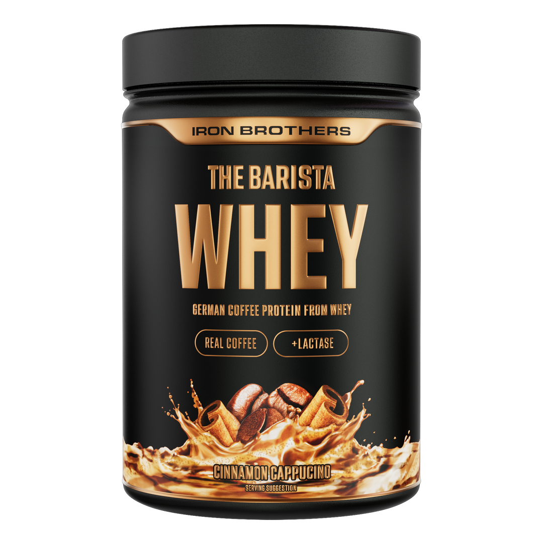 Iron Brothers The Barista Whey - Protein Kaffee Cinnamon Cappuccino Geschmack 908g Dose, Zimt Kaffee Protein