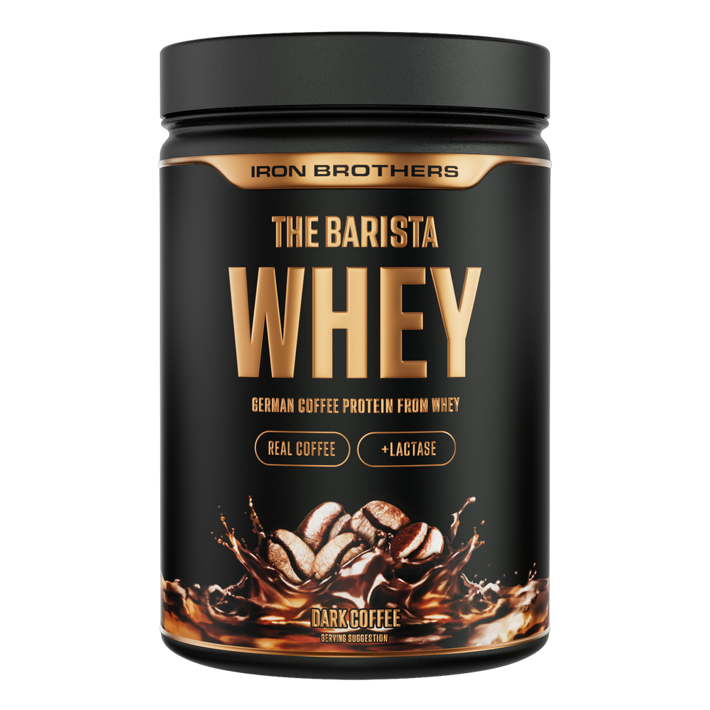 Iron Brothers The Barista Whey - Protein Kaffee Dark Coffee Geschmack 908g Dose, Schwarzer Kaffee Protein