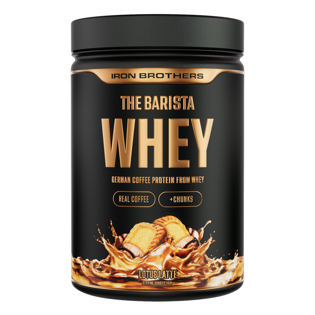Iron Brothers The Barista Whey - Protein Kaffee Lotus Latte Geschmack 908g Dose, Lotus Keks Kaffee Protein