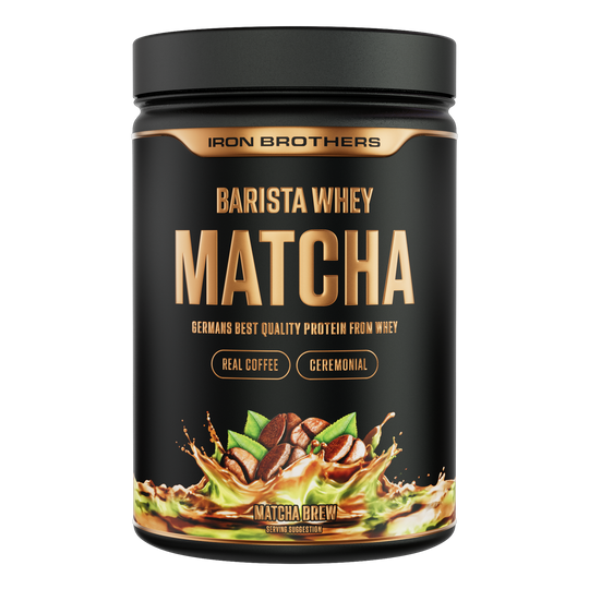 Iron Brothers The Barista Whey - Protein Kaffee Matcha Brew Geschmack 908g Dose, Matcha Kaffee Protein- Grüntee