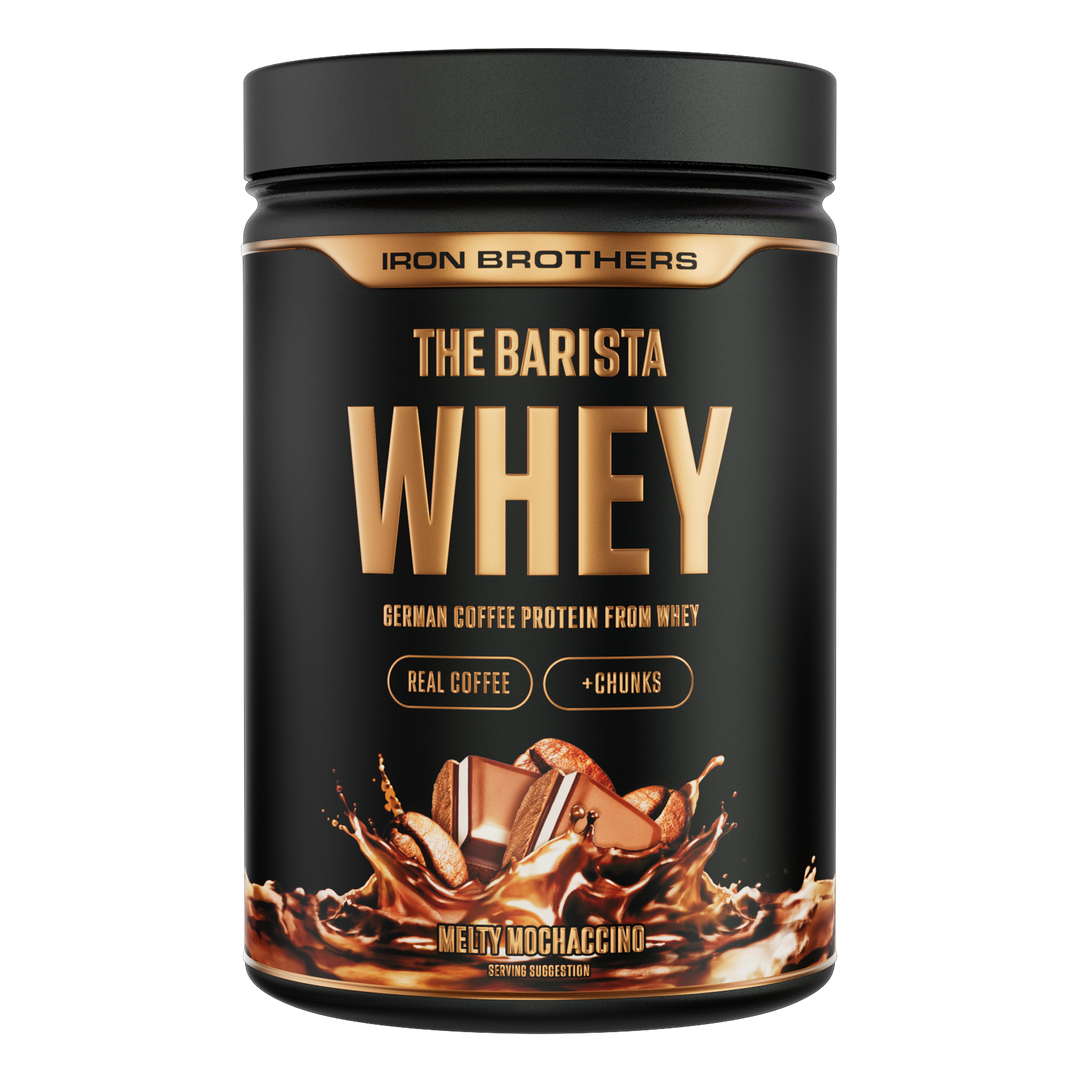 Iron Brothers The Barista Whey - Protein Kaffee Melty Mochaccino Geschmack 908g Dose, Schokoladen Kaffee Protein