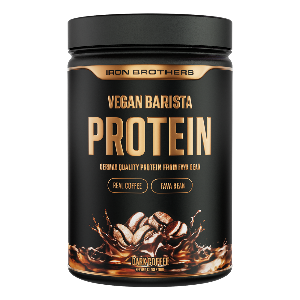 Vegan Barista Protein Dark Coffee von Iron Brothers - Dunkler Kaffee Geschmack
