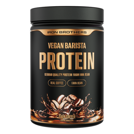 Vegan Barista Protein Dark Coffee von Iron Brothers - Dunkler Kaffee Geschmack