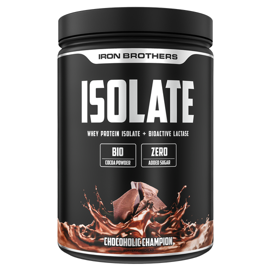 Iron Brothers Whey Protein IsolateChocoholic champion Geschmack 908g Dose, Schokolade
