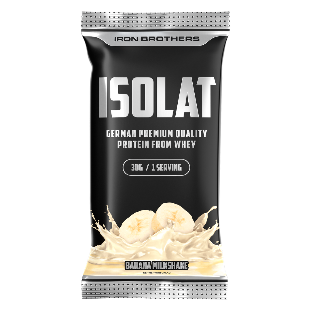Iron Brothers Whey Protein Isolate Banana Milkshake Flavour 30g Sample Probe, Bananen Geschmack