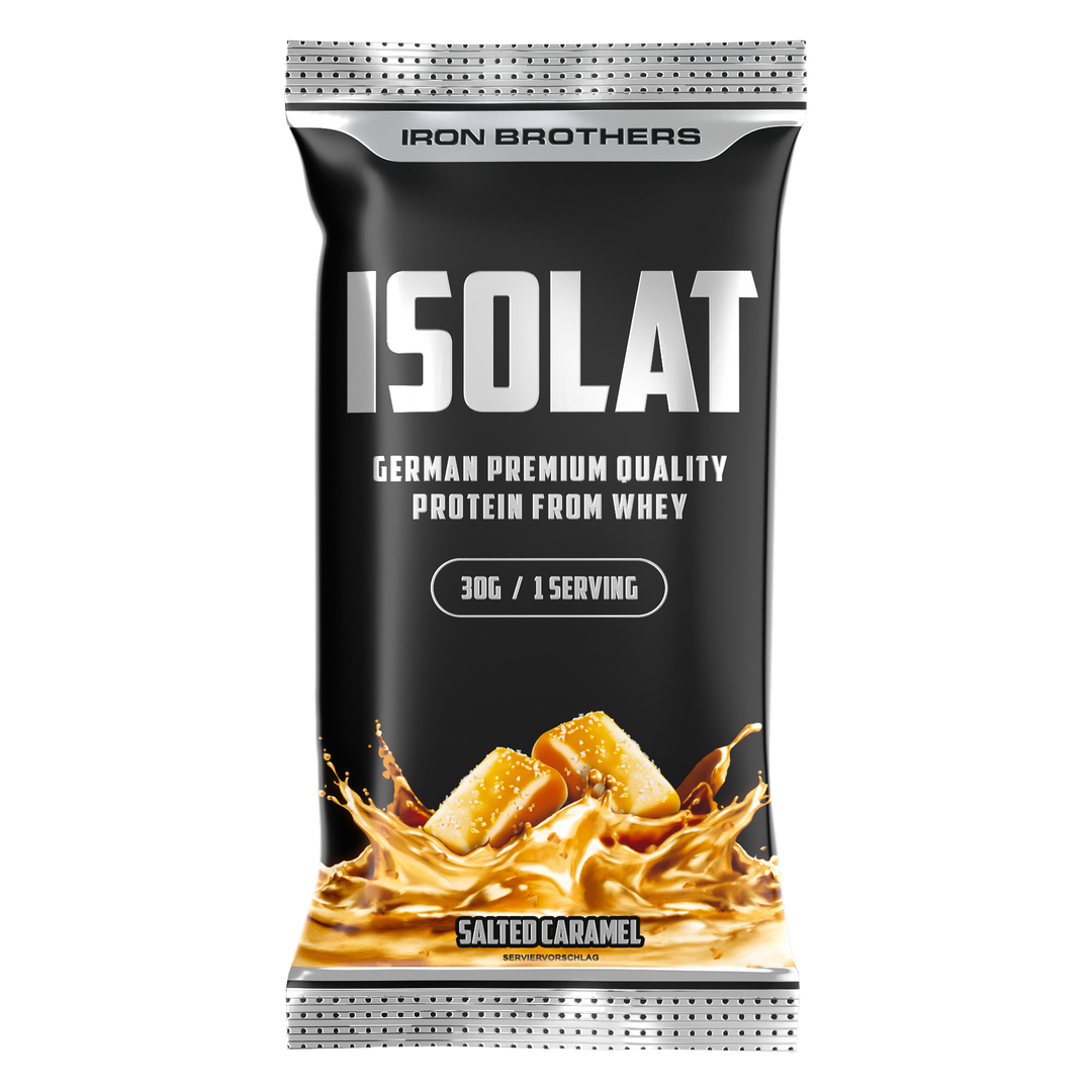 Iron Brothers Whey Protein Isolate Salted Caramel Flavour 30g Sample Probe, Karamell Geschmack