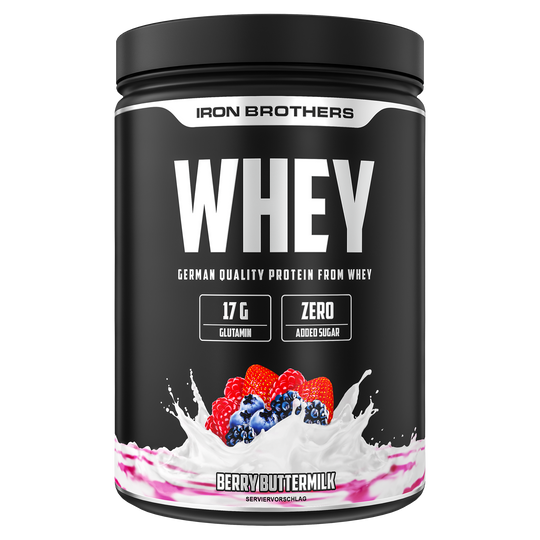 Iron Brothers Whey Protein Konzentrat Berry Buttermilk Geschmack 908g Dose, Waldbeere Buttermilch