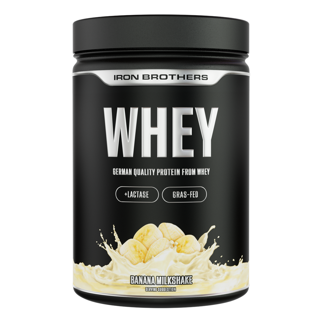Iron Brothers Whey Protein Konzentrat Banana Milkshake Geschmack 908g Dose, Banane