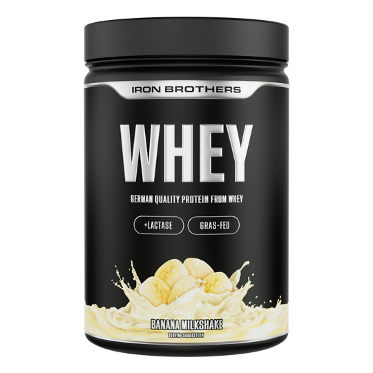 Iron Brothers Whey Protein Konzentrat Banana Milkshake Geschmack 908g Dose, Banane