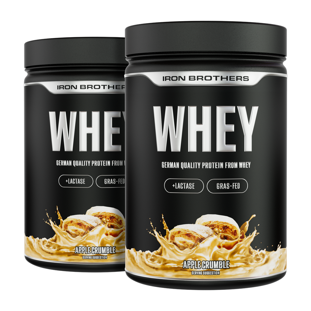 Whey Protein Doppelpack von Iron Brothers - Apple Crumble Geschmack - Apfelkuchen