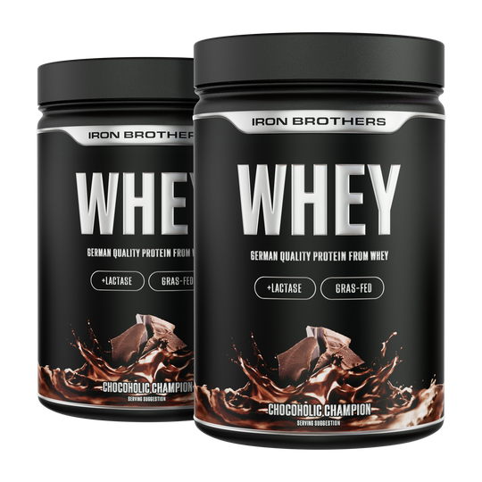Whey Protein Doppelpack von Iron Brothers - Chocoholic Champion Geschmack - Schokolade