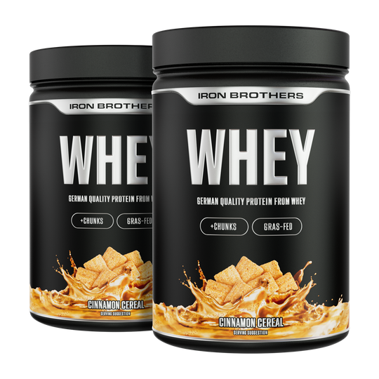 Whey Protein Doppelpack von Iron Brothers - Cinnamon Cereal Geschmack - Zimt Cornflakes