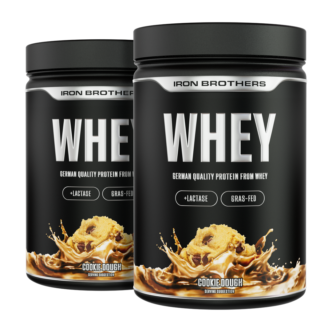 Whey Protein Doppelpack von Iron Brothers - Cookie Dough Geschmack - Keks