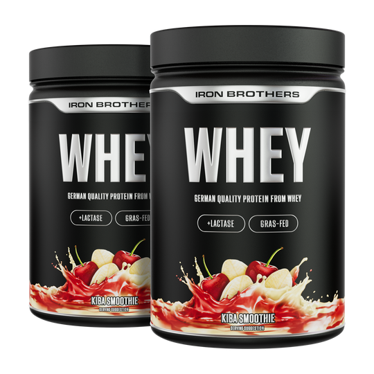 Whey Protein Doppelpack von Iron Brothers - Kiba Smoothie Geschmack - Kirsch Banane