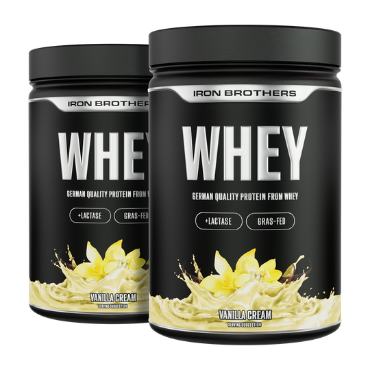 Whey Protein Doppelpack von Iron Brothers - Vanilla Cream Geschmack - Vanille