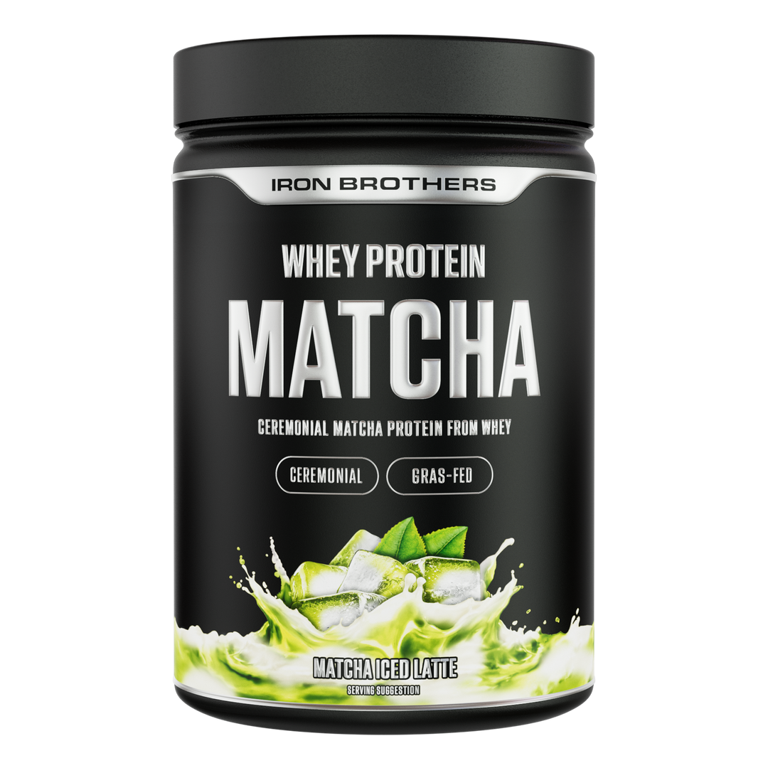 Iron Brothers Whey Protein Konzentrat Matcha Iced Latte Geschmack 908g Dose, Ceremonial Matcha - Echtes Matcha