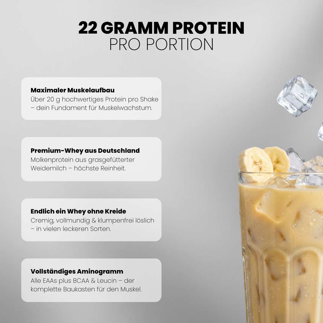 Whey Protein Doppelpack von Iron Brothers Banana Milkshake - Bananen Geschmack - Vorteile #geschmack_banana-milkshake