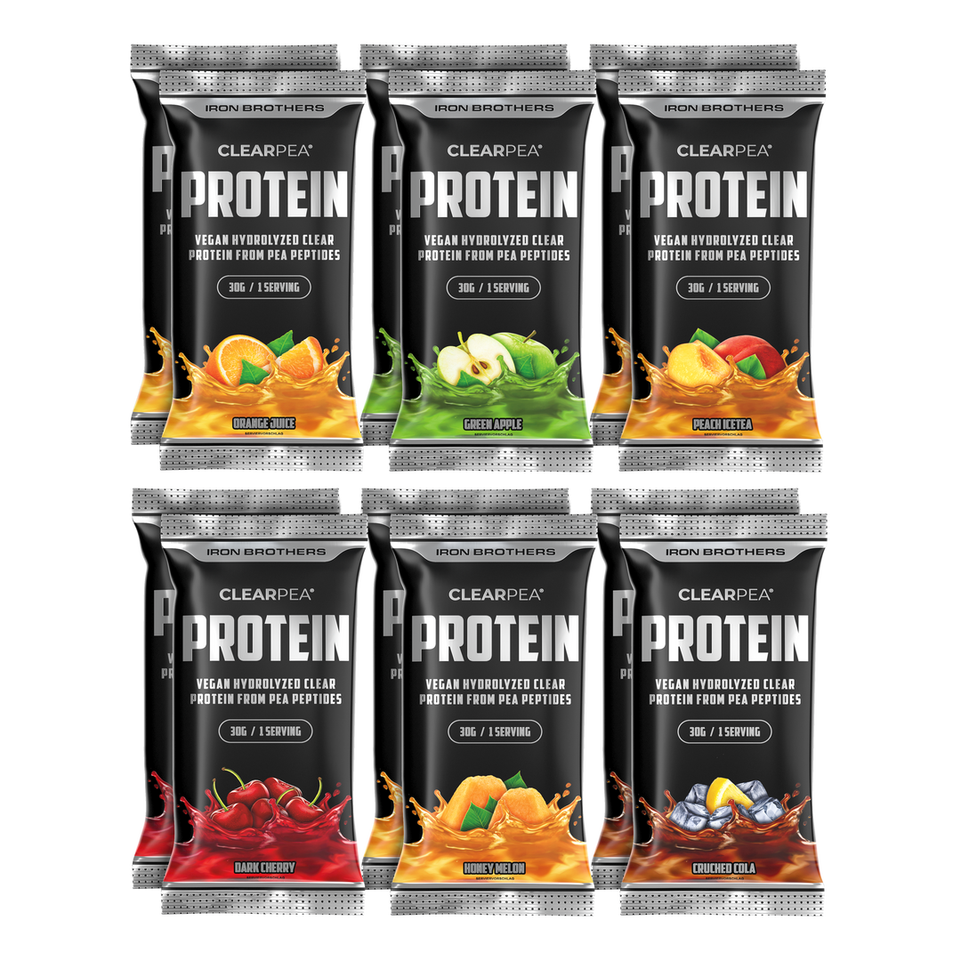 Clearpea Probierpaket Doppelpack von Iron Brothers jeweils jeden Geschmack zweimal #inhalt_12x-30g-doppelpack