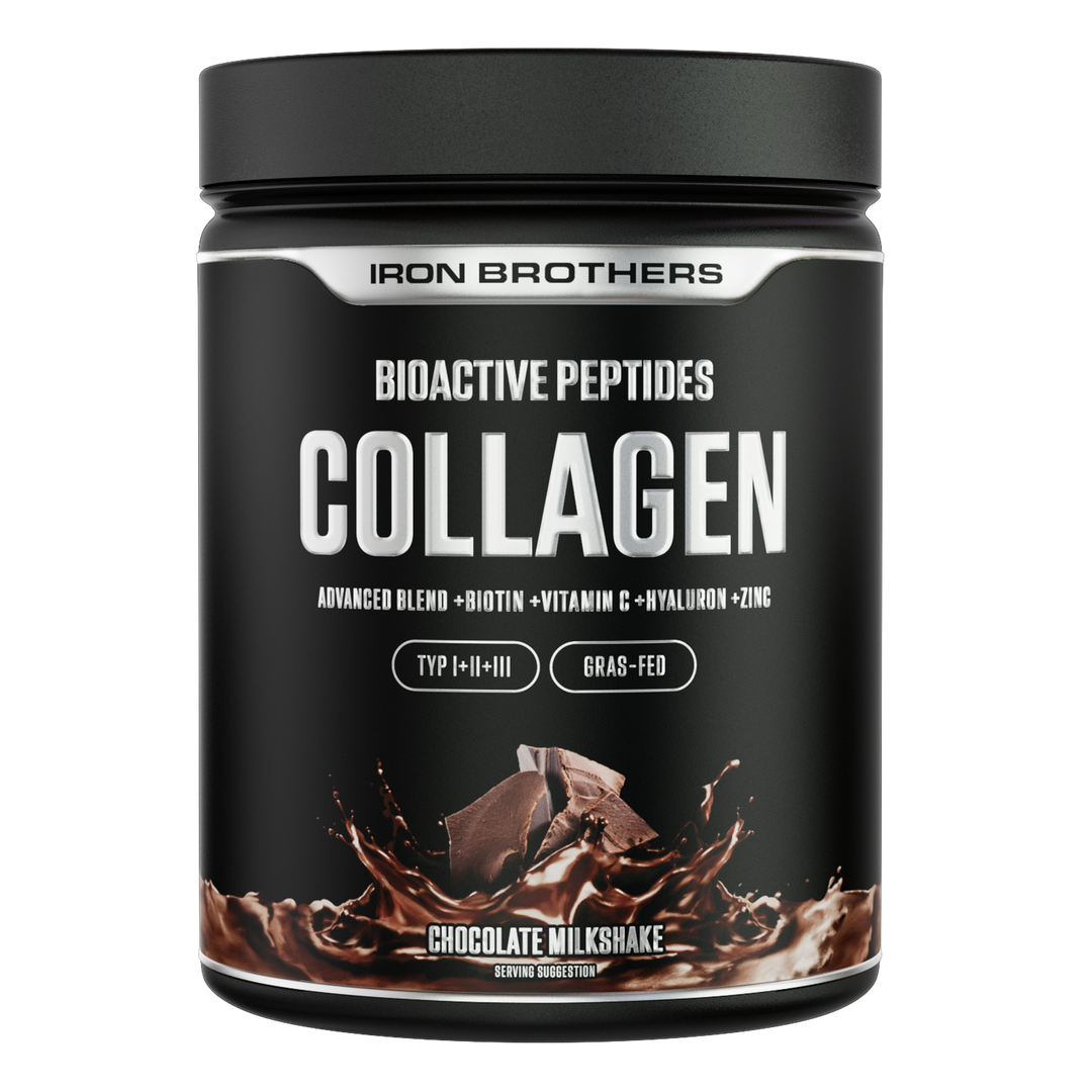 Collagen Advanced Chocolate Milkshake von Iron Brothers mit Biotin, Vitamin C, Hyaluron und Zink - Schokoladen Geschmack