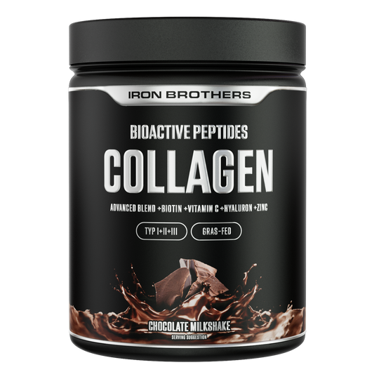 Collagen Advanced Chocolate Milkshake von Iron Brothers mit Biotin, Vitamin C, Hyaluron und Zink - Schokoladen Geschmack