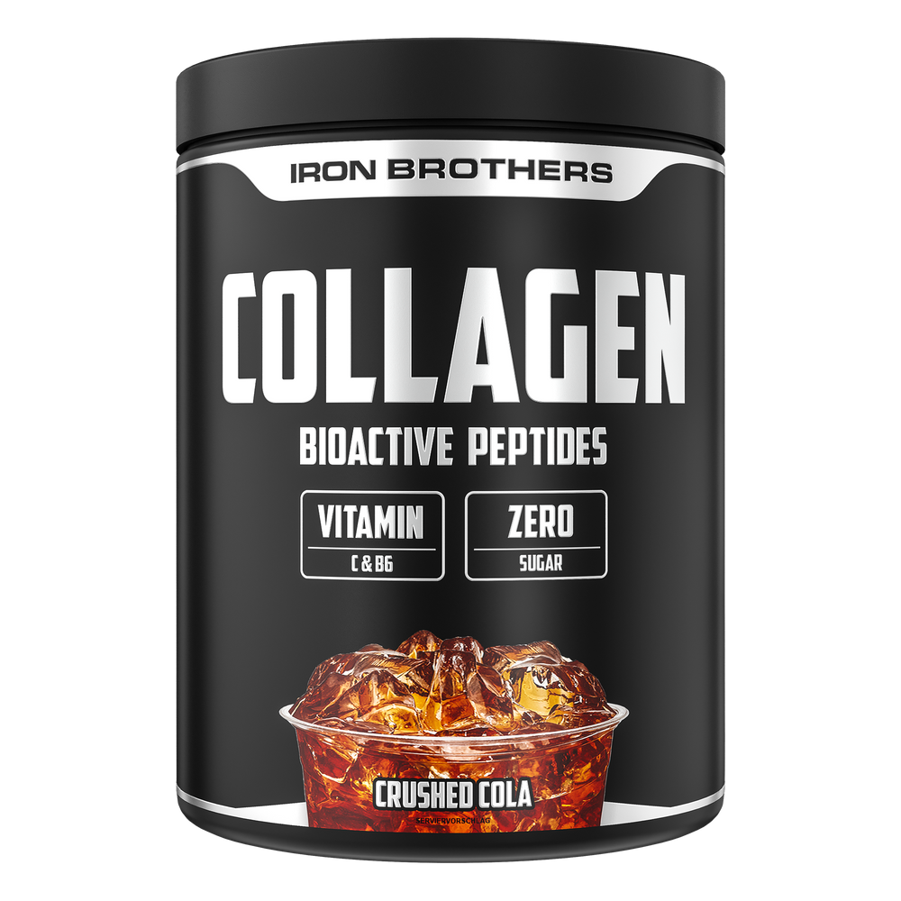 Iron Brothers Collagen Peptides Pulver ohne Zucker, Crushed Cola Geschmack 300g Dose, Cola