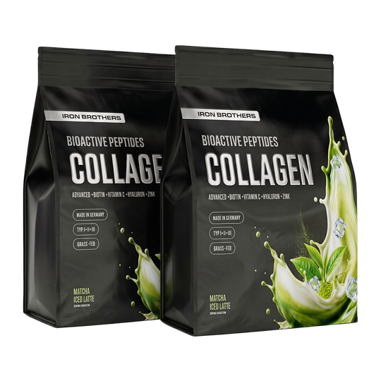 2kg Collagen Advanced Doppelpack von Iron Brothers Matcha Iced Latte - Matcha Geschmack #geschmack_matcha-iced-latte