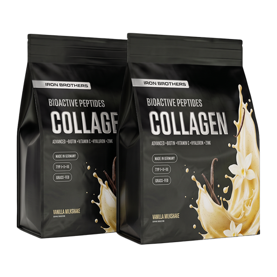 2kg Collagen Advanced Doppelpack von Iron Brothers Vanilla Milkshake - Vanille Geschmack #geschmack_vanilla-milkshake