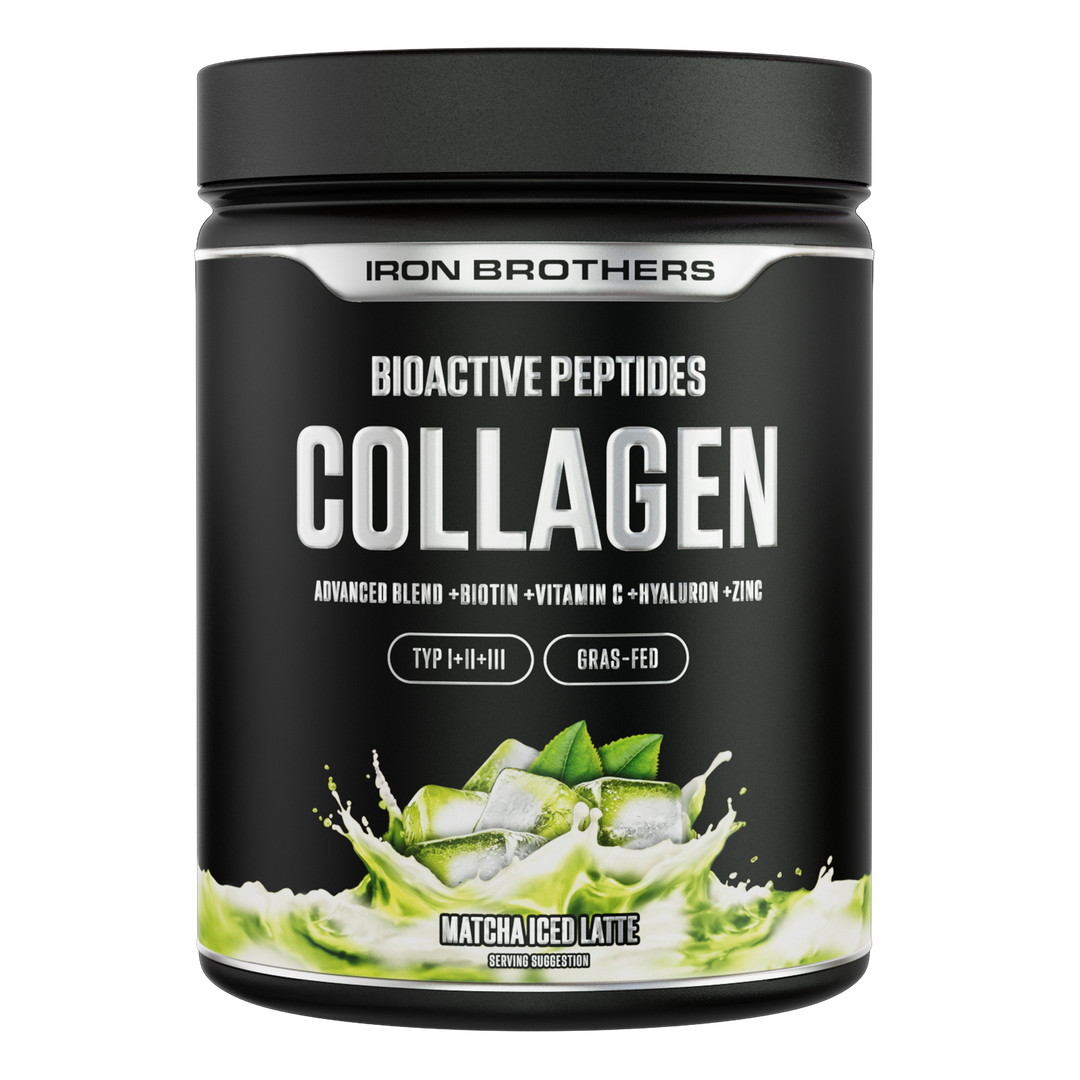 Collagen Advanced Matcha Iced Latte von Iron Brothers mit Biotin, Vitamin C, Hyaluron und Zink - Matcha Geschmack