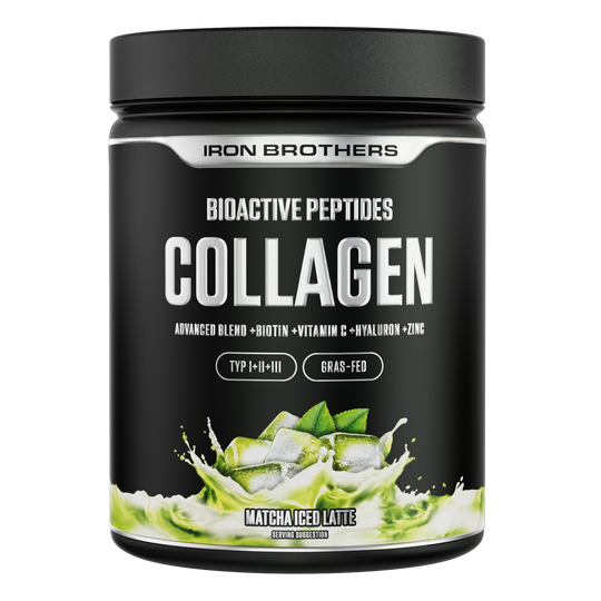 Collagen Advanced Matcha Iced Latte von Iron Brothers mit Biotin, Vitamin C, Hyaluron und Zink - Matcha Geschmack