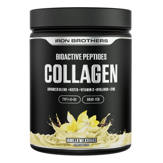 Collagen Advanced Vanilla Milkshake von Iron Brothers mit Biotin, Vitamin C, Hyaluron und Zink - Vanille Geschmack