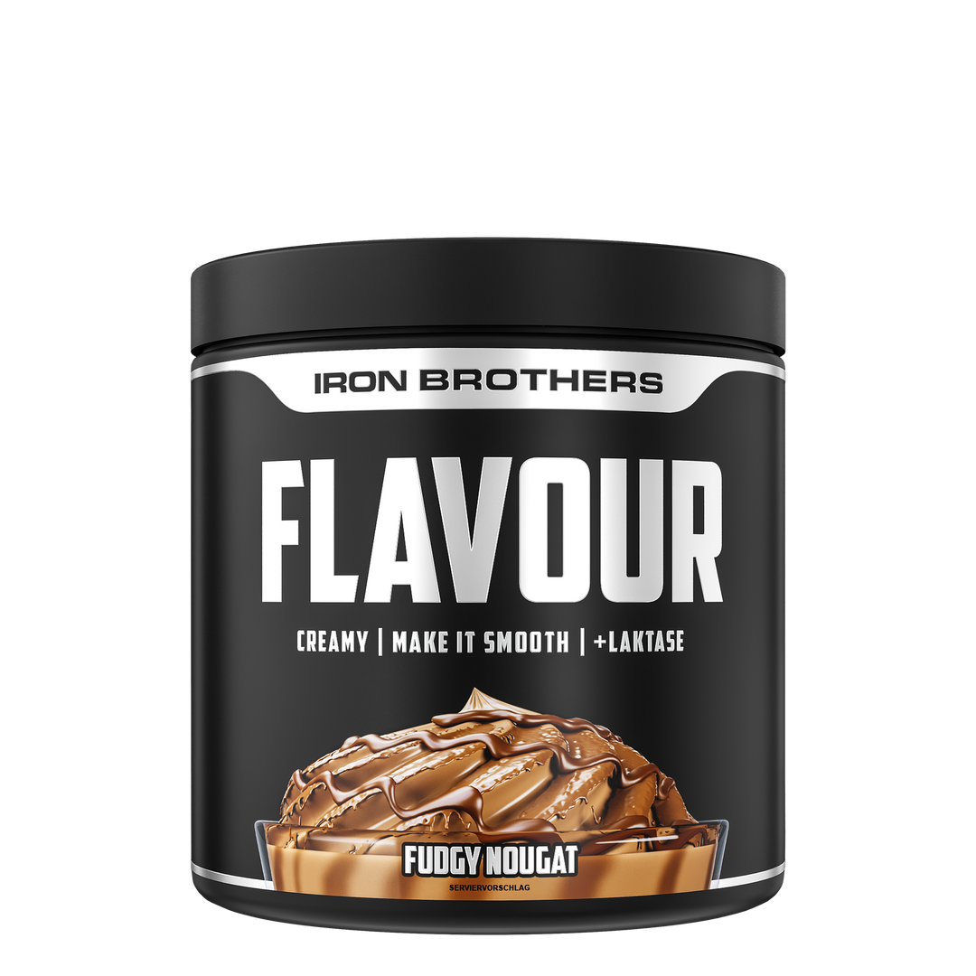 Iron Brothers Creamy Flavour Powder / Cremiges Geschmackspulver, Fudgy Nougat Geschmack 250g Dose, Schokolade Nougat