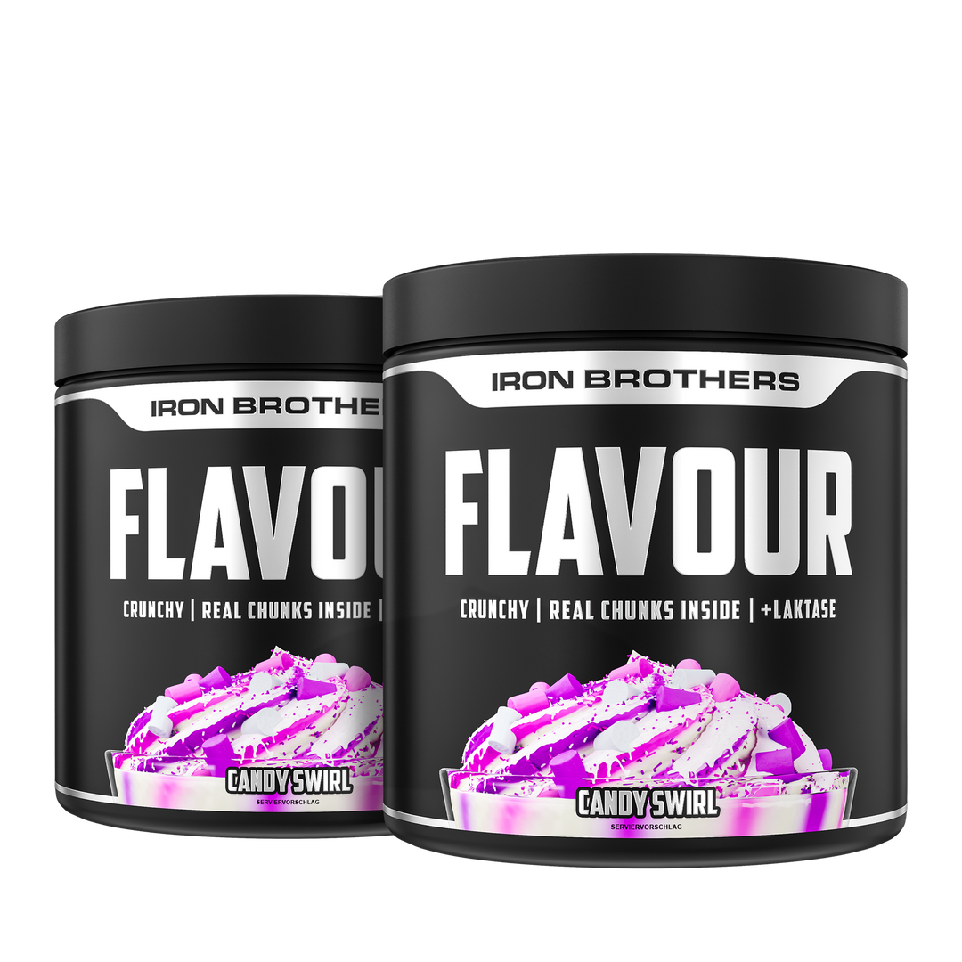 Crunchy Flavour Doppelpack Geschmackspulver mit Stücken von Iron Brothers - Candy Swirl
