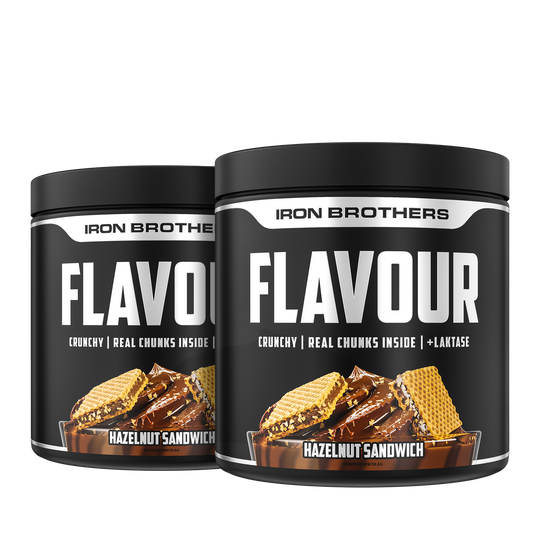 Crunchy Flavour Doppelpack Geschmackspulver mit Stücken von Iron Brothers - Hazelnut Sandwich