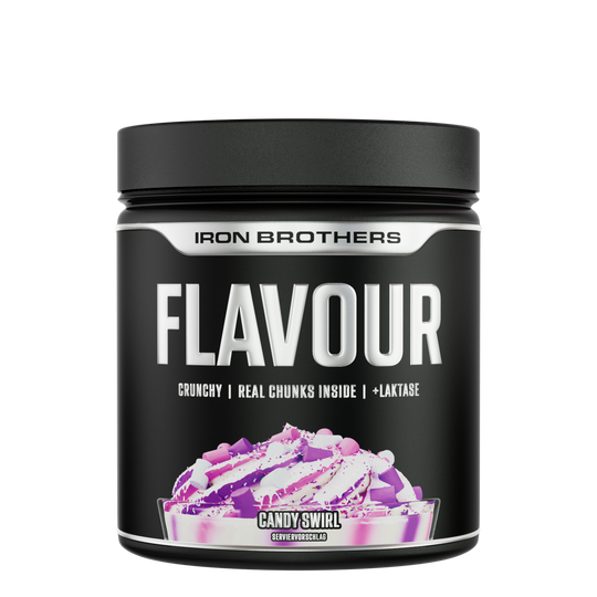 Iron Brothers Crunchy Flavour Powder / Geschmackspulver mit Stücken, Candy Swirl Geschmack 250g Dose, Marshmallow Süßigkeiten