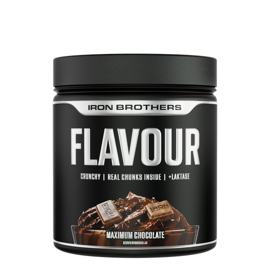 Iron Brothers Crunchy Flavour Powder / Geschmackspulver mit Stücken, Maximum Chocolate Geschmack 250g Dose, Schokolade