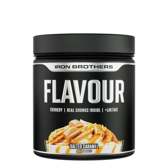Iron Brothers Crunchy Flavour Powder / Geschmackspulver mit Stücken, Salted Caramel Geschmack 250g Dose, Karamell