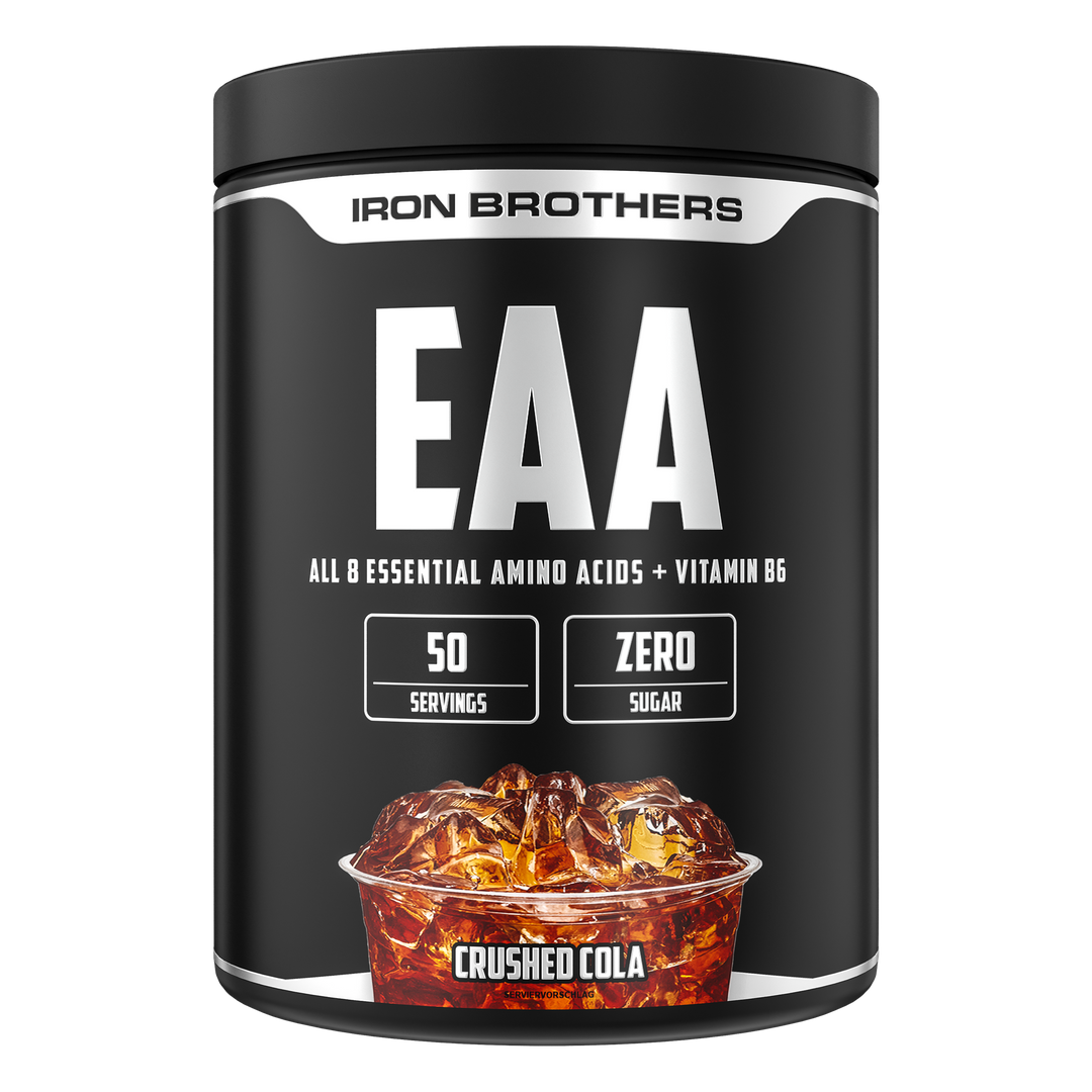 Iron Brothers EAA Essentielle Aminosäuren Pulver ohne Zucker, Crushed Cola Geschmack 500g Dose, Cola
