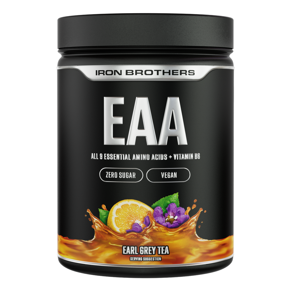 Iron Brothers EAA Essentielle Aminosäuren Pulver ohne Zucker, Earl Grey Tea Geschmack 500g Dose, Tee Earl Grey