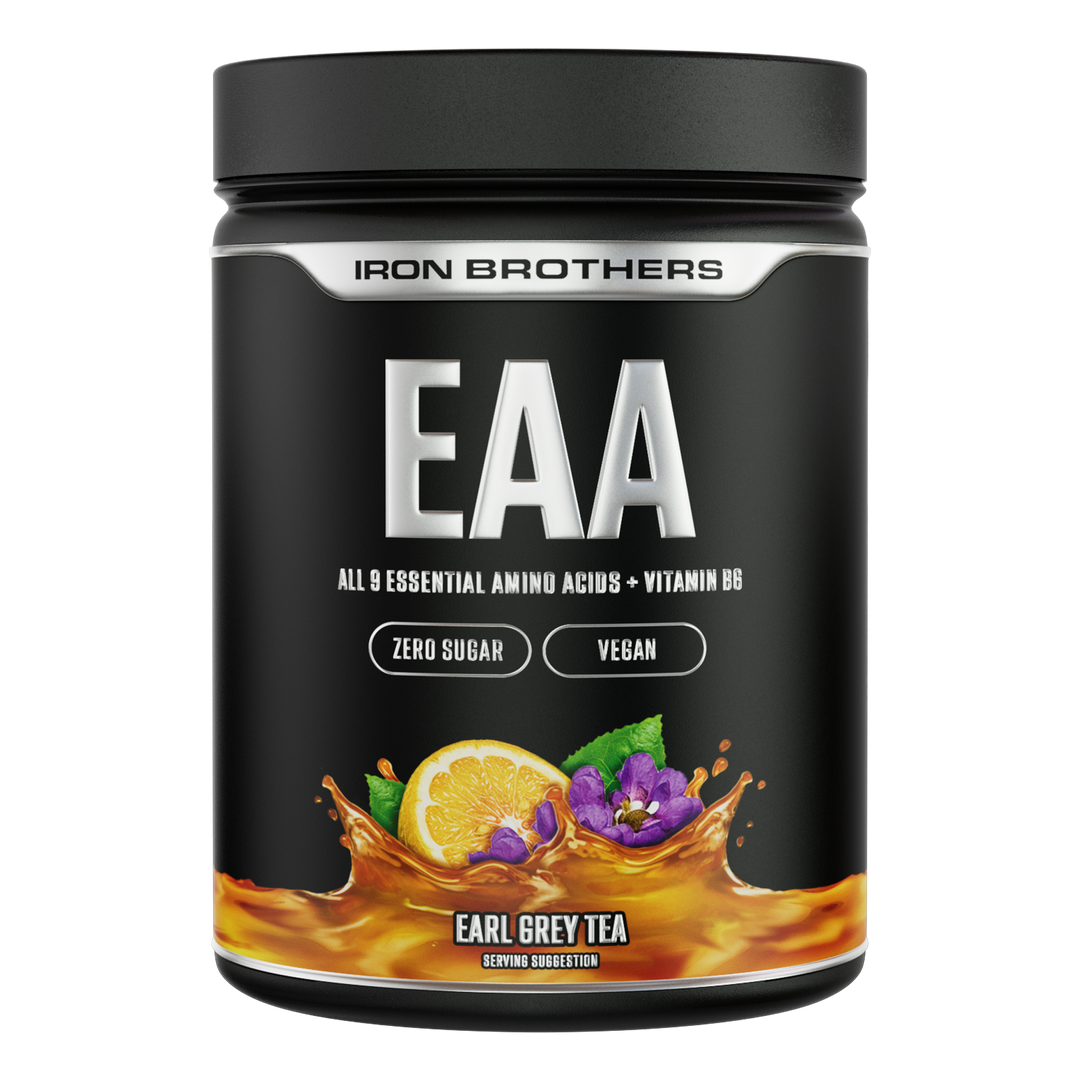 Iron Brothers EAA Essentielle Aminosäuren Pulver ohne Zucker, Earl Grey Tea Geschmack 500g Dose, Tee Earl Grey