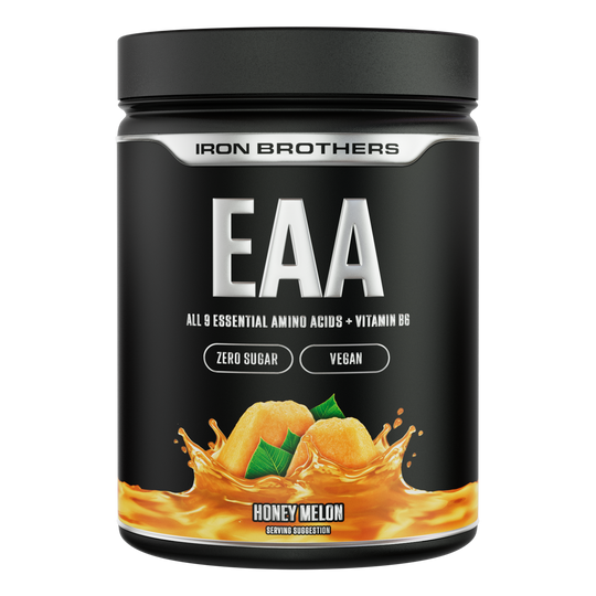 Iron Brothers EAA Essentielle Aminosäuren Pulver ohne Zucker, Honey Melon Geschmack 500g Dose, Honig Melone
