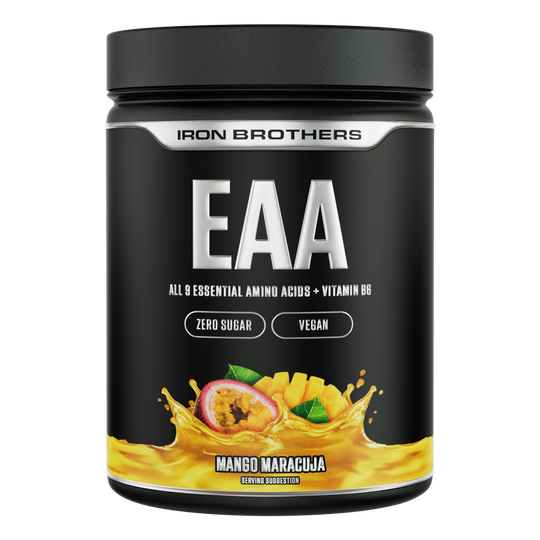 Iron Brothers EAA Essentielle Aminosäuren Pulver ohne Zucker, Mango Maracuja Geschmack 500g Dose, Mango Maracuja