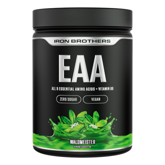 Iron Brothers EAA Essentielle Aminosäuren Pulver ohne Zucker, Waldmeister Geschmack 500g Dose, Waldmeister