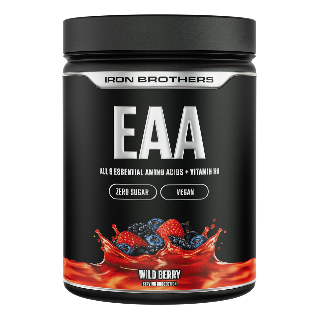 Iron Brothers EAA Essentielle Aminosäuren Pulver ohne Zucker, Wild Berry Geschmack 500g Dose, Waldbeere