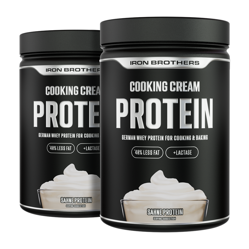 Sahne Protein Doppelpack Made in Germany von Iron Brothers zum Kochen #geschmack_sahne