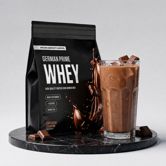 Whey Protein Doppelpack von Iron Brothers Chocoholic Champion - Schokoladen Geschmack - Design, Wirkung und Geschmack #geschmack_chocoholic-champion